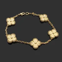 Urok bransoletki luksusowy projektant łańcucha łańcucha bransoletka czterobiegowa koniczyna cleef bransoletki damskie moda 18k złota bransoletki biżuteria