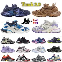 Track 2 Sneakers Designers 2.0 Shoes Casual Men Women Tracks 4.0 Breathable Sneaker mesh nylon cloth embossed leather lace-up Jogging Hiking Chaussures size 35-46