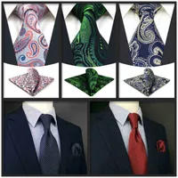 Colorful Unique Mens Skinny Tie Set Tie Pocket Square Red Blue Striped Paisley Gifts For Men Slim Narrow 236 &quot;Christmas J220816