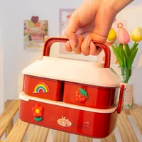 Ensembles de vaisselle Bo￮te ￠ lunch de style japonais Cr￩atif Jobinette mignon Storage pour enfants chauds Bolsa Almuerzo Kitchen Supplies Di50fh