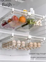새로운 부엌 과일 음식 저장 상자 플라스틱 클리어 냉장고 주최자 슬라이드 아래 선반 서랍 박스 랙 홀더 냉장고 서랍