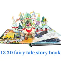 Early Infância 3D Aprendizando Card Card de Toy Pop-Up Fairy Tales Book Picture Livro Infantil Iluminismo Educacional Storybook Learning Toys DHL