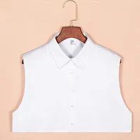 Bow Ties High Quality Men's Fake Collar Shirt White Black Cotton 2022 Designer Brand Male Removable False