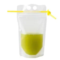 500 ml di bevande usa e getta in plastica glassata bevande bevande liquido sacchetta per il succo di frutta da matrimonio succo di latte t￨ per le buste portatile ZXF29
