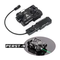 IR PERST-4 및 레이저 가시 녹색 레이저 스코프 KV-5PU 와이어 원격 스위치 밝기 조정 가능한 에어 소프트 전술 무기 전등 사냥