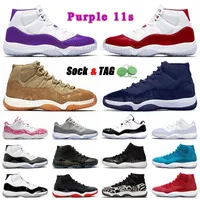 Jumpman 11 Retros Basketball Shoes Mens Women Purple Jubilee 11s Cherry Red White Olive Lux Velvet Midnight Navy Cool Grey High Gamma Blue 25th Anniversary Sneakers