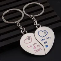Keechhains 1 coppia Coppia Combinazione portachiavi Love Heart Keyring Lovers KeyFob Souvenirs Regali di gioielli di San Valentino