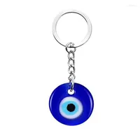 Keychains Vintage Lucky Blue Glass Turqu￭a Evil Ojo Keychain para hombres Mujeres Bag Bag Party COCHE CAR RINO CONDICIￓN Joyer￭a pareja