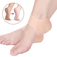 足首をサポートするPED用の弾性シリコンラバージェルソックスアンチクラックライナーヒール保湿足の皮膚保護