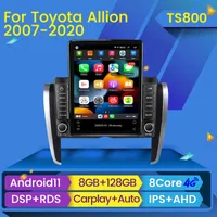 Stereo Car DVD Radio Android 11 Spelare för Toyota Allion T260 2007-2020 Tesla Style Audio Multimedia Video Navigation GPS GPS