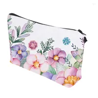 Kosmetiska v￤skor 3D digital tryckning Amazon Flower Bag Ladies Lagring Koppling L￤ppstift ID