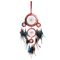 Dream Catchers 5 Rings Design Decorative Objects Retro Catcher Colorful Feather Wall Decor Handmade Hanging Ornament 1223423