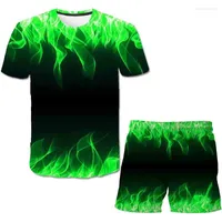 Magliette da uomo 2022 bambini stampa estiva per bambini topsphorts t-shirt the flame vestiti per ragazzi abbigliamento set 4-14age abito