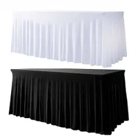 Bordduk Spandex Rektangel bord kjolar 6ft monterat bord täcke rynka resistent trasa för hotell bröllopsdag festdekoration