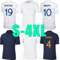 S-4XL 2022 2023 كرة القدم جيرسي بنزيما Mbappe Griezmann Saliba Coman Pavard Kante Jerseys 23 23 Maillot de Foot Football Shirt