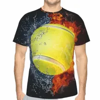 tryckta m￤n t-shirt cool tennisboll i eld och vatten t-shirt mode kort ￤rm streetwear o nacktoppar tee m￤ns t-shirts t9ul#