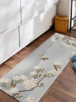 Carpets PVC Cuisine tapis de style chinois motif de fleurs de chambre à coucher de chambre à coucher tapis étanche.