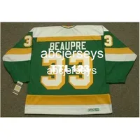 #33 Don Beaupre Minnesota North Stars 1985 CCM Vintage K Hockey Jersey أو مخصص أي اسم أو رقم Retro Jersey