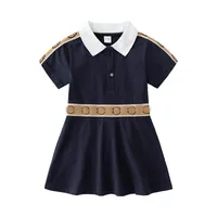 Girls Dress Short Short Summer Fashion Cotton Dress Solid Solid Girl Outfits Outfits Children Abbigliamento per 1-6 anni