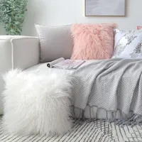 Pillow 45 45cm Nordic Style Shaggy Fluffy Cover Pillowcase Super Soft Plush Faux Fur Throw Case Home Bedroom Sofa Decoration
