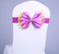 Bowknot Wedding Chair Cover Sashes Elastic Spandex Bow Chair Band med Buckle For Weddings Banquet Party Decoration Accessories RRE15379