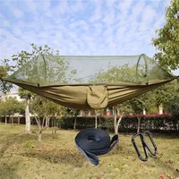 Hammocks Parachute Fabric Portable Outdoor Camping Hammock with Mosquito Net Hanging Swing Sleeping Bed Tree Tent 221024