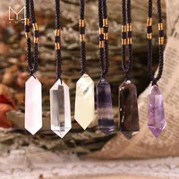 Chains Yammy Raw Smoked Quartz And Crystal Prismatic Pendant Necklace Healing Energy Ore Meditation Vintage Jewelry