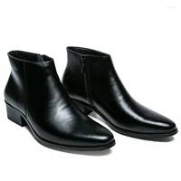 Сапоги yrzl mens кожаная классическая британская стиль повседневная бизнес -обувь высококачественная лодыжка для мужчин плюс размер