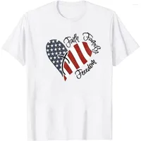 Camisetas para hombres Flagación americana Camisa Faith Familia Freedom Patriótica Camiseta de manga corta para mujeres 4 de julio EE. UU. Tops casuales