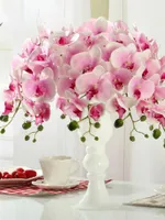 Fiori decorativi 11 UDS Phalaenopsis Flor artificiale 78 cm 7 Cabezas de seda decorazione para boda casa el fiesta jardin