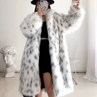 2022 Mulheres inverno novo casaco de pele de raposa lady casual snow leopard jaqueta de pele feminina grossa quente
