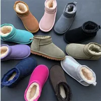 2022 أطفال أحذية الفتيات أحذية الشتاء دافئة في الكاحل الصغار بوت بوت الأسود الوردي حذاء الأطفال الثلوج
