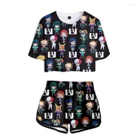 Women's Tracksuits My Hero Academia Short Suit Women Girl 2 Piece Crop Sets Outfits 3D Print Japanese Cute Anime Cosplay 2022 Summer