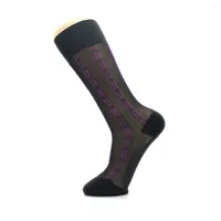 Erkek Çorap Moda Erkek Çoraplar Streç Striped Ultra-İnce 1 Çift Nefes Alabaş İş Elbisesi Yürüyüş Diz Yüksek