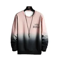 Hoodies Fleece New Gradient Color Fashion Pullover Street Wear Men&#039;s Sweater Cheap Custom Plus Size Sweatshirts