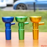 14mm Joint Metal Round Hookah Bowl Oil Collector Shisha Head Coal Slides Bongs Bowls Funnel Rig Quartz Nail Male Female Herb Smoking Holder Water Pipes Aluminum Alloy