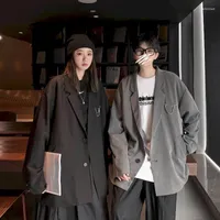 Jaqueta de rua masculina para homens para homens mulheres coreanas soltas e bonitas amantes de todos os amantes de jogo blazer casaco dk rocha de temperamento uniforme