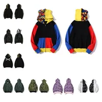 2022 Mens 여성 디자이너 상어 후드 가을 겨울 위장 Zip Up Hoodies 재킷 까마귀 스웨트 셔츠 크기 S-XXXL