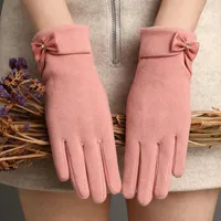 Five dita guanti inverno alla moda per donne calde touch screen peluche interno peluche in velluto all'aperto