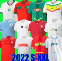 2022 2023 Marokko voetbalshirt Senegal Mane Hakimi Ghana 22 23 Zwitserland Koulibaly Maillot Servi￫ voetbaluniformen Shirts Vlahovic Mitrovic Tadic Uruguay Awa