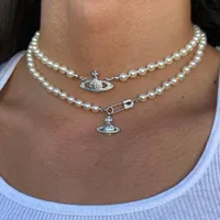 Nuovo designer Pearl Rhinestone Orbita Collana Clavicle Chain Collane per girocollo perle per donna Regalo per gioielli