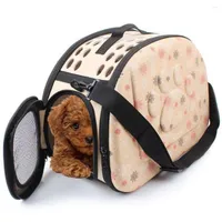 Bolsas de lona mascota plegable que transporta bolso perro gato cachorro de cachorro transpirable transporte al aire libre