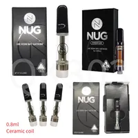 NUG E-CIGS使い捨てベイプペンセラミックチップカートリッジ1ml空のガラスタンクアトマイザーカートリッジフラットマウス厚い油気化カートoem eタバコ