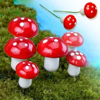Tuindecoraties Kunstmatige mini Mushroom Miniatures Fairy Moss Terrarium Resin Crafts Stakes Craft For Home