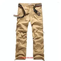Jeans masculinos Alta calidad 2022 Evertados de carga al aire libre Algod￳n Algod￳n Multi de bolsillo m￺ltiples Jungle Jungle Deserts Bottoms Pantalones rectos