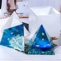 Caixas de jóias 15cm Super Grande Pirâmide Silicone Resina Molde Jóias Artesanal Cristal com Ferramentas de Moda de Plástico 221024