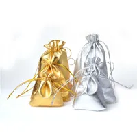 Jewelry Boxes Pcs Adjustable Packing silver/ gold colors drawstring Velvet bag 5x7cm 7x9cm 9x12cm Wedding Gift Bags Pouches L221021