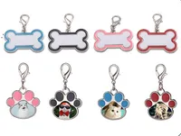 Keychains diy blank sublimation dog pet id name tags plates cats 보석류 펜던트 둘 다 흰색 3D 열전달 태그 JNB16632