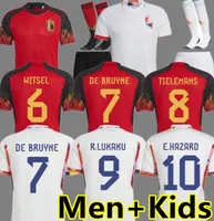 2022 كرة القدم الفانيلة الوطنية المنتخب دي بروينز هازارد كورتوا لوكاكو تيليمان 22 23 باتشويي كيفن رجال الأطفال مجموعة قميصات كرة القدم