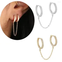 Brincos de garanhão Piercings de orelha dupla de uma peça Crystal incrustado para mulheres acessórios de jóias